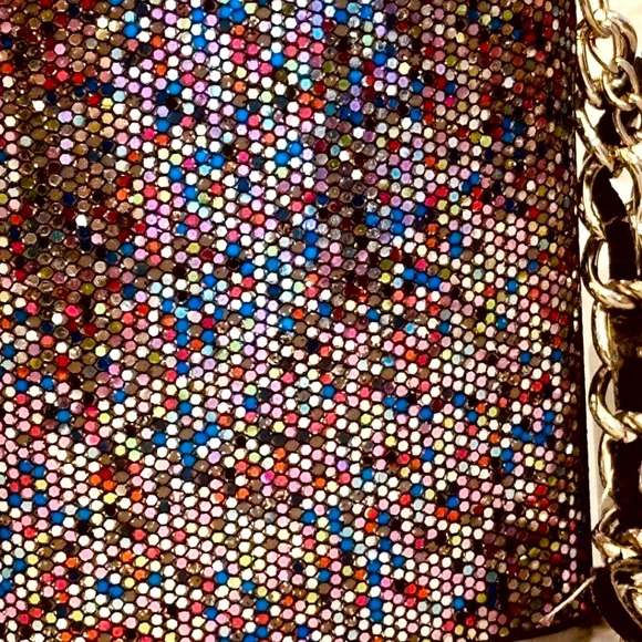 Stainless Steal Sequined Metal Flask With Chain By Wild Eye Designs 3.5" - Picture 6 of 10